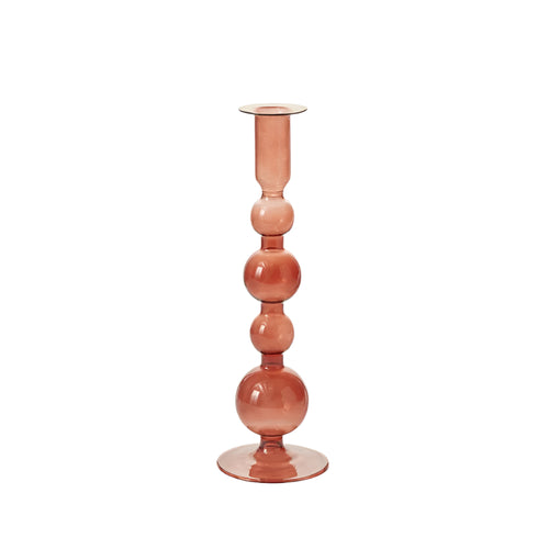MELORA CANDLESTICK HOLDER- AMBER
