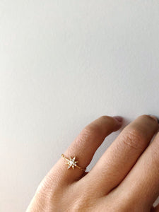 STARBURST PINKY CHAIN RING