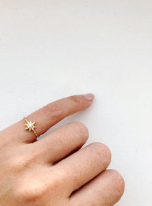 STARBURST PINKY CHAIN RING