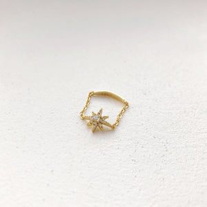 STARBURST PINKY CHAIN RING