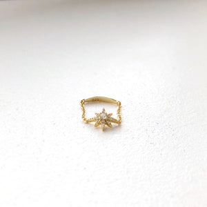 STARBURST PINKY CHAIN RING