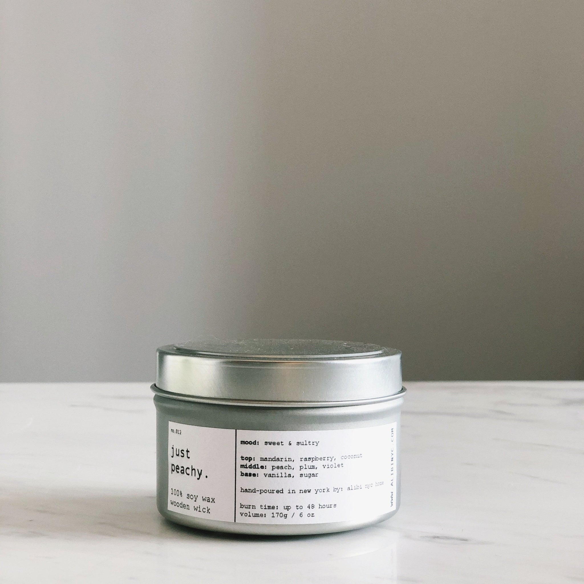 JUST PEACHY  100% SOY WOODEN WICK CANDLE – ALIBI NYC