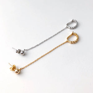 ROUNDED STUD, CHAIN + EARCUFF