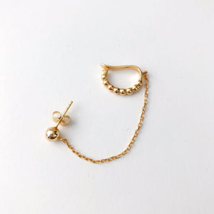 ROUNDED STUD, CHAIN + EARCUFF
