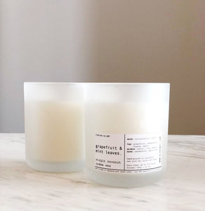 GRAPEFRUIT & MINT LEAVES | VIRGIN COCONUT CRÈME WAX & WOODEN WICK CANDLE