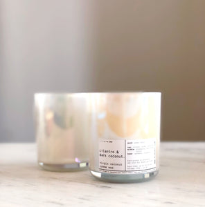 CILANTRO & DARK COCONUT | VIRGIN COCONUT CRÈME WAX & WOODEN WICK CANDLE