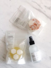 Load image into Gallery viewer, ROSEWATER &amp; HIBISCUS ORGANIC SOAP + HAND SANITIZER SPRAY KIT