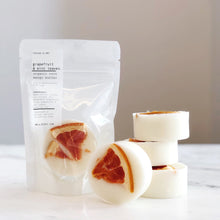 Load image into Gallery viewer, GRAPEFRUIT + MINT LEAVES ORGANIC COCO MANGO BUTTER SOAP