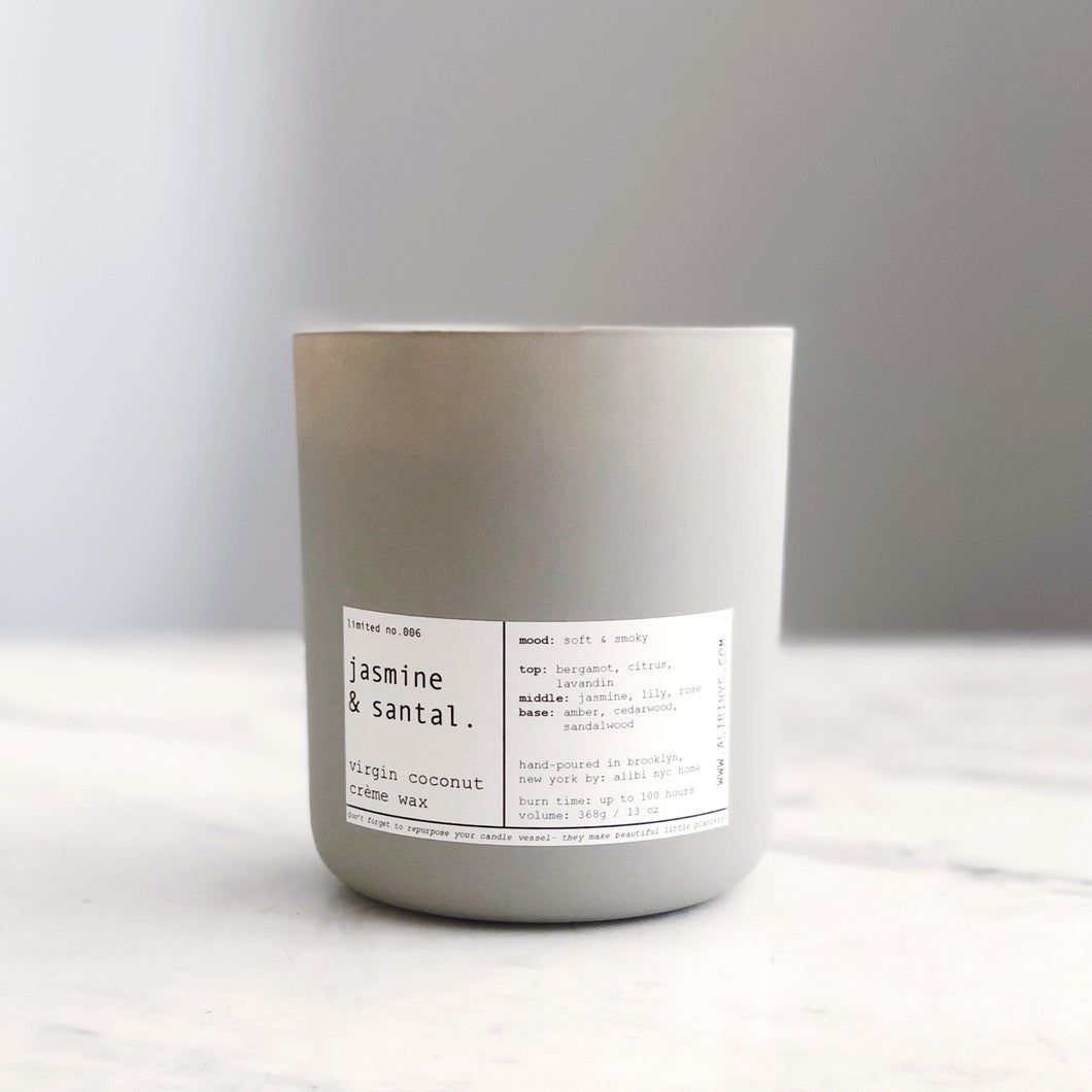 JASMINE + SANTAL | VIRGIN COCONUT CRÈME WAX & WOODEN WICK