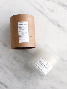 GRAPEFRUIT & MINT LEAVES | VIRGIN COCONUT CRÈME WAX & WOODEN WICK CANDLE