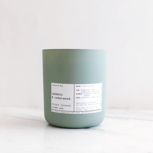 OAKMOSS & CEDARWOOD | VIRGIN COCONUT CRÈME WAX & WOODEN WICK CANDLE