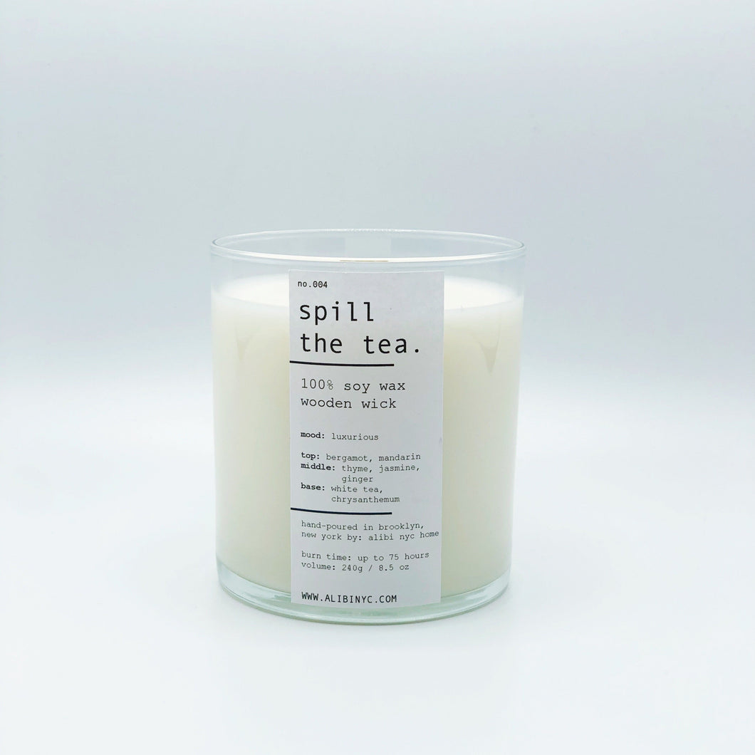 SPILL THE TEA | 100% SOY WOODEN WICK CANDLE