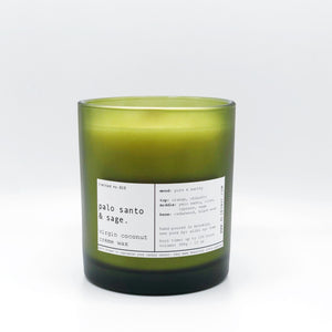 PALO SANTO & SAGE | VIRGIN COCONUT CRÈME WAX & WOODEN WICK CANDLE