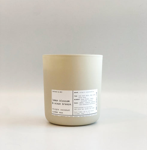 LEMON BLOSSOM & OCEAN BREEZE | VIRGIN COCONUT CRÈME WAX & WOODEN WICK CANDLE