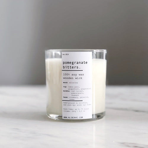 POMEGRANATE BITTERS | 100% SOY WOODEN WICK CANDLE