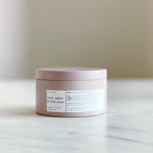 Load image into Gallery viewer, ROSE WATER &amp; HIBISCUS | VIRGIN COCONUT CRÈME WAX &amp; WOODEN WICK TRAVEL CANDLE