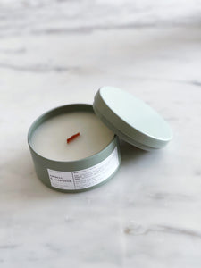 OAKMOSS & CEDARWOOD | VIRGIN COCONUT CRÈME WAX & WOODEN WICK TRAVEL CANDLE