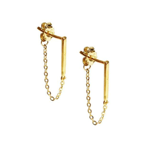 LONG BAR + CHAIN EARRINGS