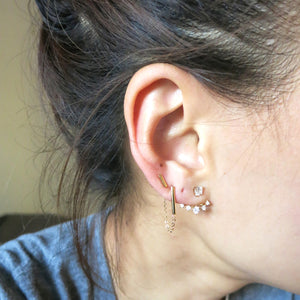 LONG BAR + CHAIN EARRINGS