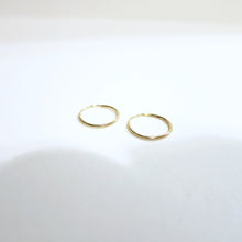 Load image into Gallery viewer, DELICATE HOOP EARRINGS 14KT YELLOW GOLD