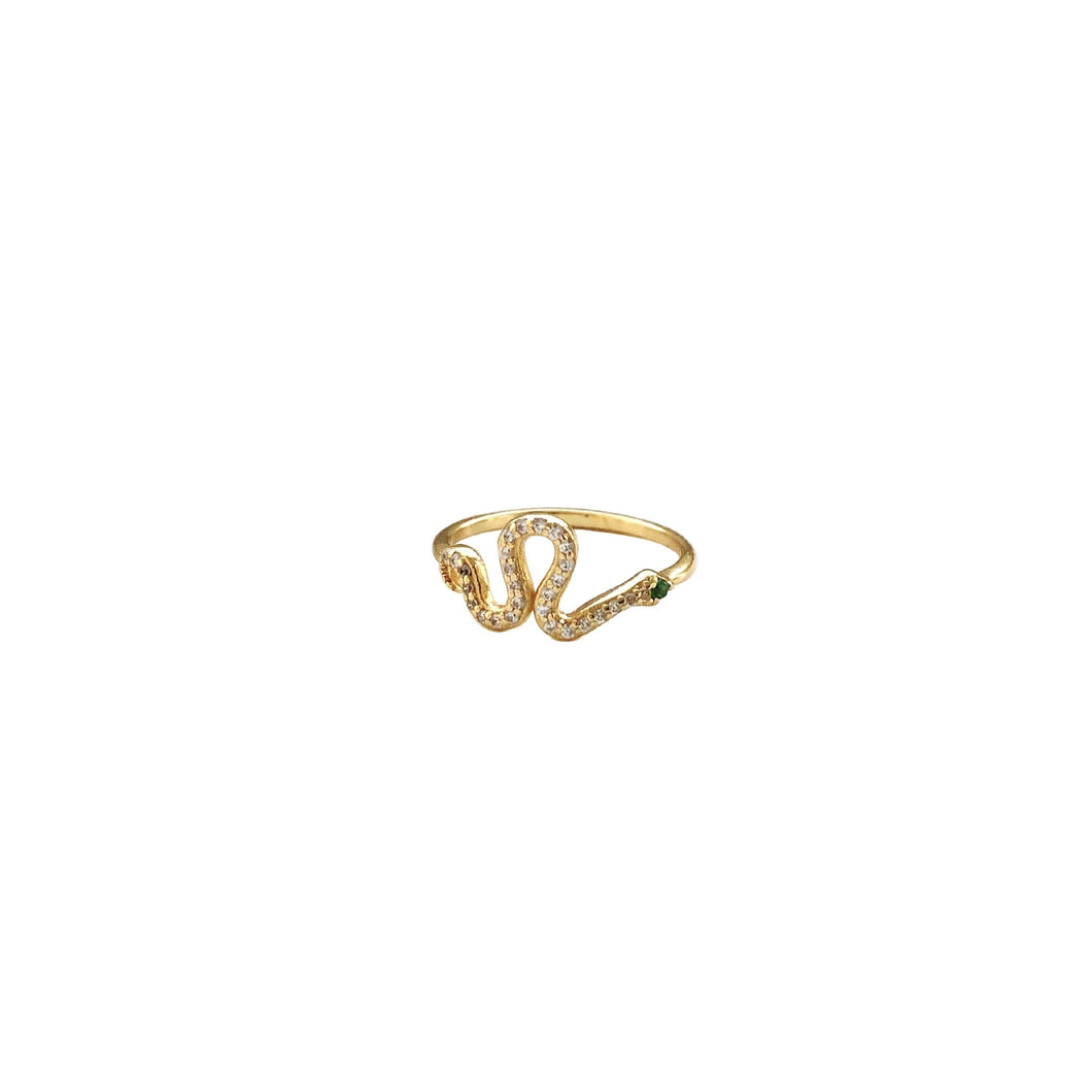 SERPENT PINKY CHAIN RING