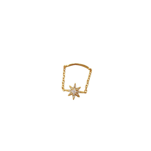 STARBURST PINKY CHAIN RING