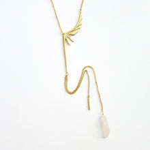 Load image into Gallery viewer, WING SPAN CRYSTAL DROP NECKLACE