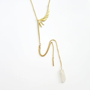 WING SPAN CRYSTAL DROP NECKLACE