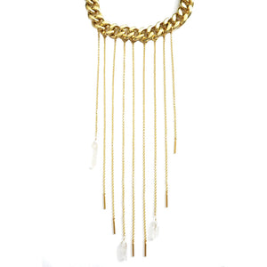 DOMINATION CRYSTAL FRINGE NECKLACE