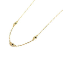 Load image into Gallery viewer, TEENY TRIO EVIL EYE NECKLACE