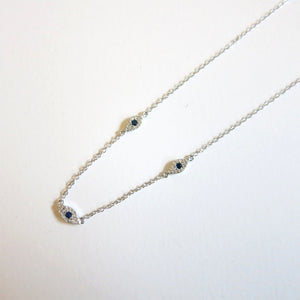 TEENY TRIO EVIL EYE NECKLACE